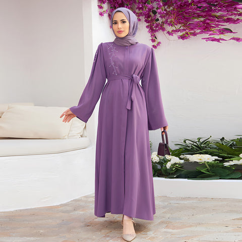 Elegant Beaded Abaya - Without Headscarf