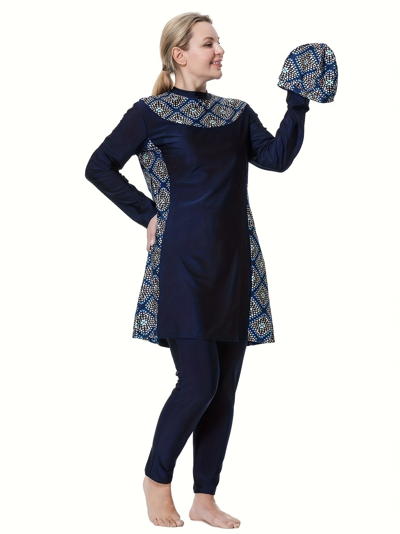 Loose Plus Size Conservative Three-Piece Swimwear