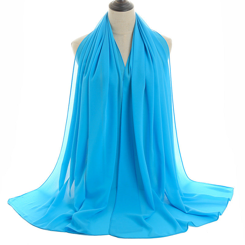 Luxury Pearl Chiffon Hijab | Premium Breathable Long Wrap Scarf