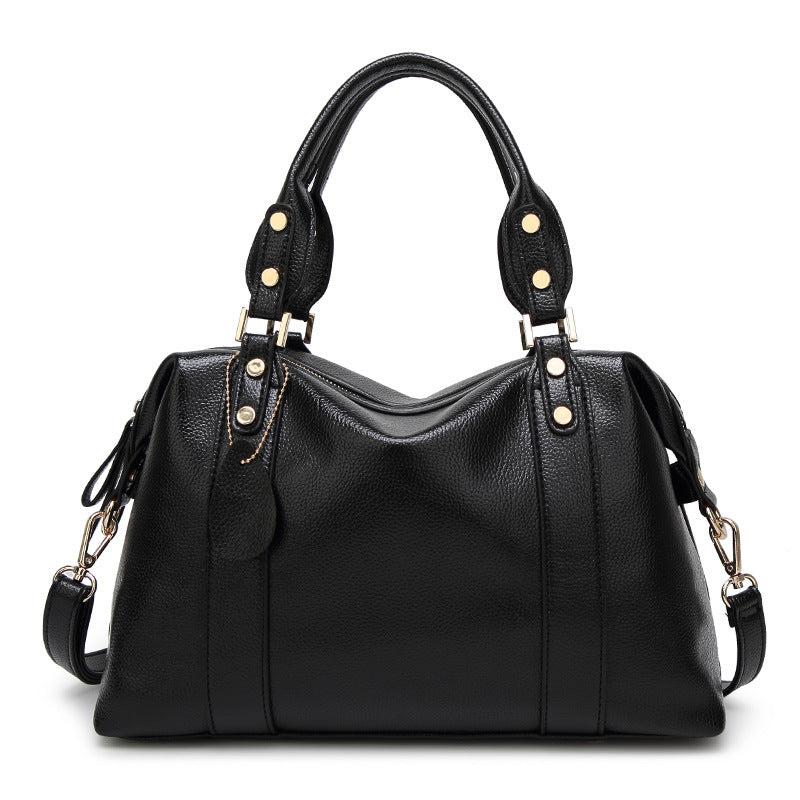Elegant Lychee-Textured PU Leather Tote | Versatile Fashion Shoulder Bag