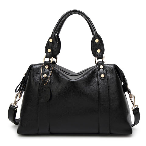 Elegant Lychee-Textured PU Leather Tote | Versatile Fashion Shoulder Bag