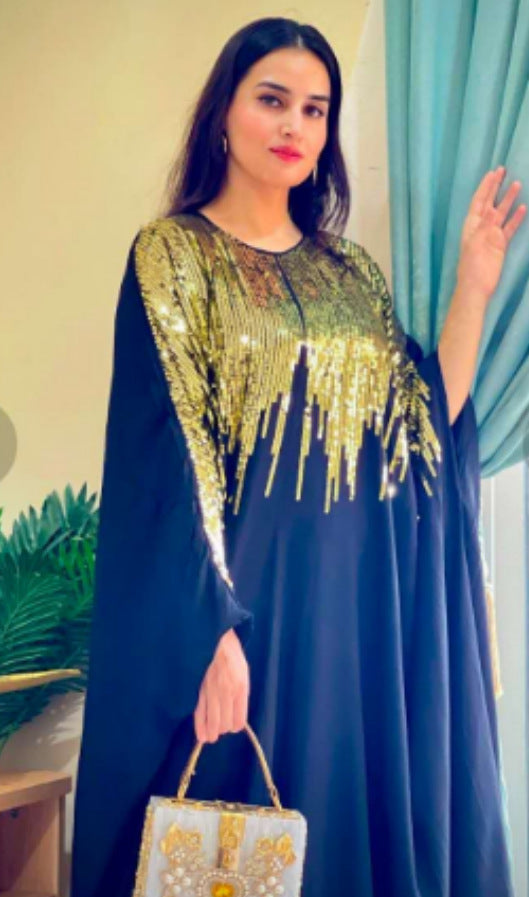 Bright Silk Abaya Dress