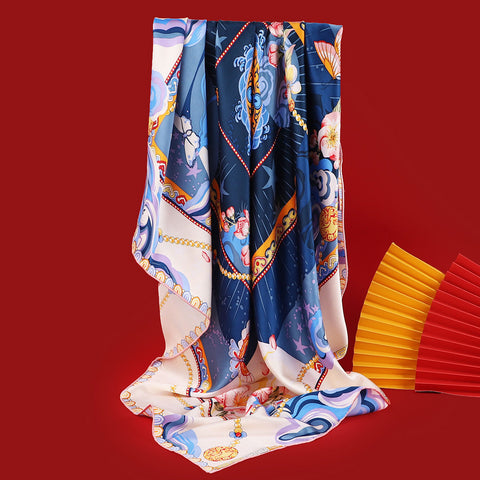 Plain crepe silk gift scarf