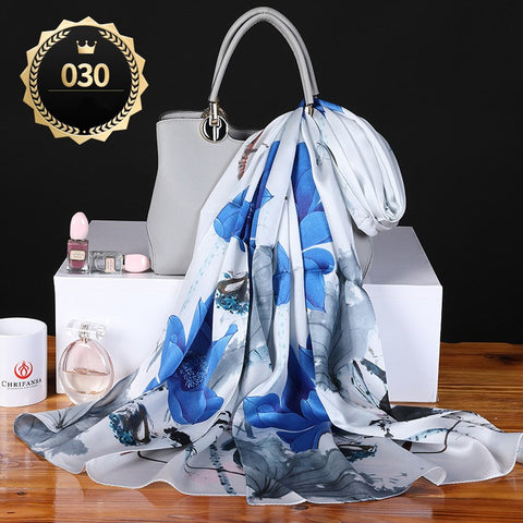 Pure Mulberry Silk Crepe Satin Scarf | Luxury First-Class Long Shawl