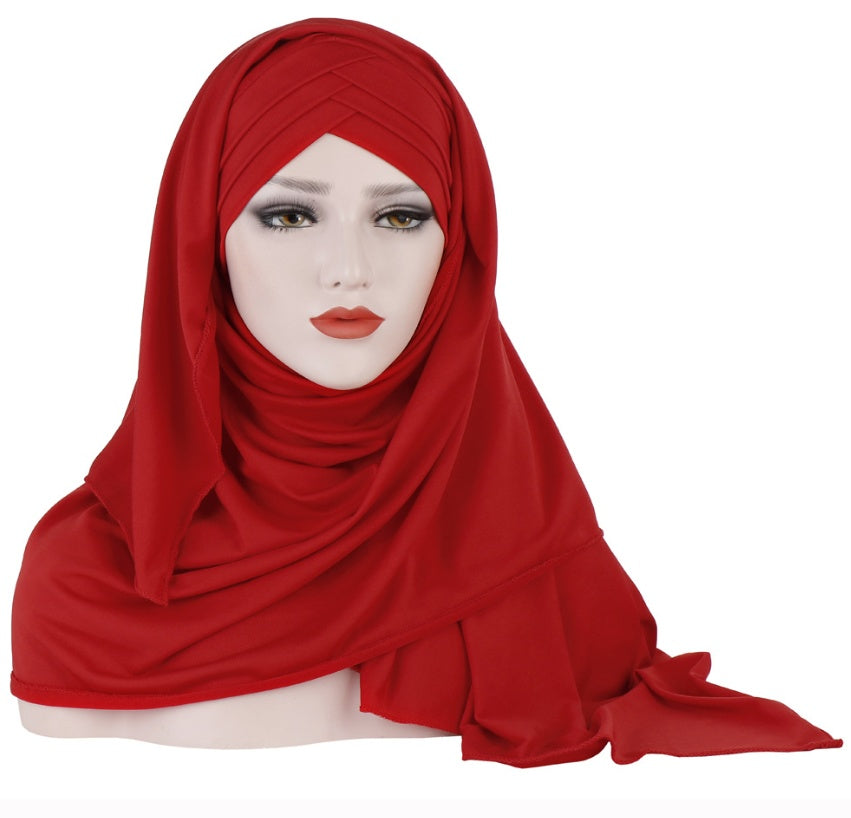 Cotton Hijab | Premium Warp-Knit Patchwork Scarf