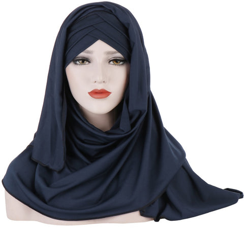 Cotton Hijab | Premium Warp-Knit Patchwork Scarf