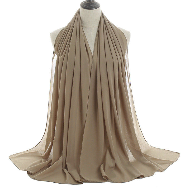 Luxury Pearl Chiffon Hijab | Premium Breathable Long Wrap Scarf