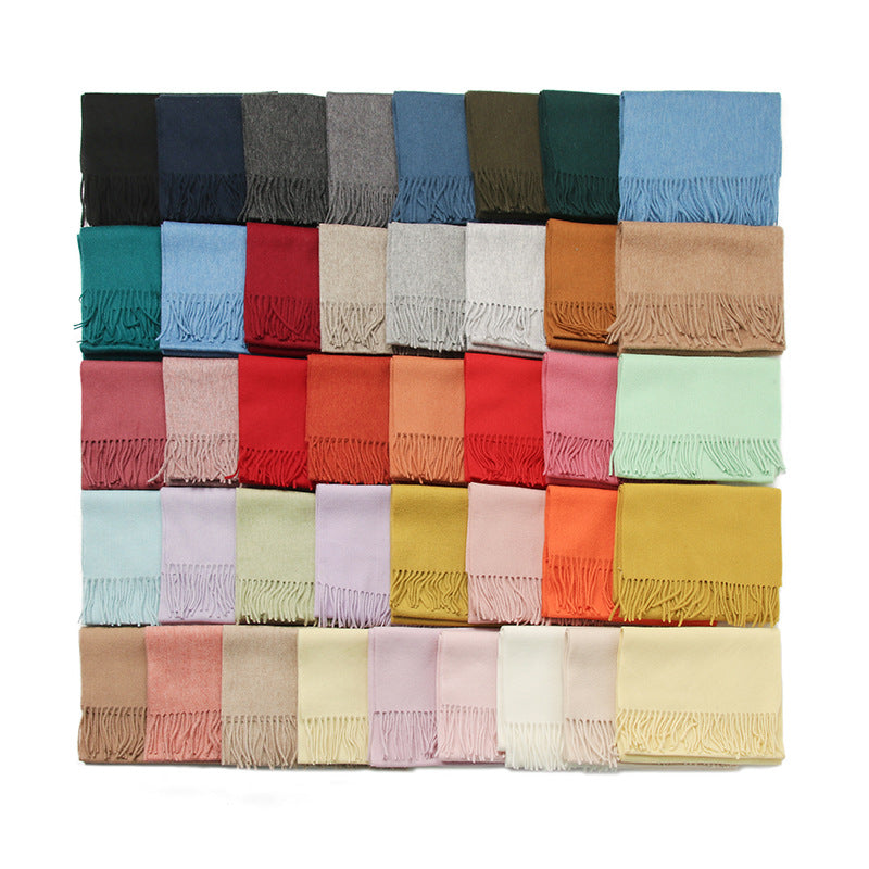 Inner Mongolia Full Wool Shawl Scarf Women's Plain Wool Scarf