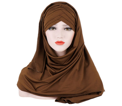 Cotton Hijab | Premium Warp-Knit Patchwork Scarf