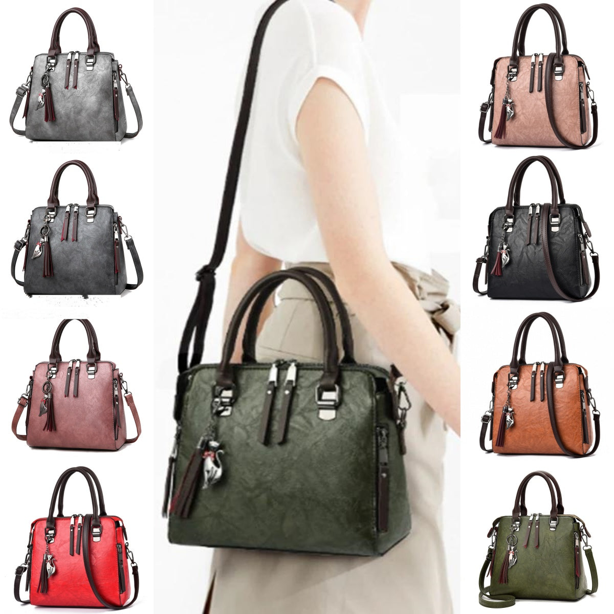 Luxury Vintage Tassel Tote | Soft PU Leather Large Capacity Shoulder Bag