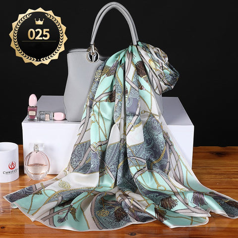Pure Mulberry Silk Crepe Satin Scarf | Luxury First-Class Long Shawl