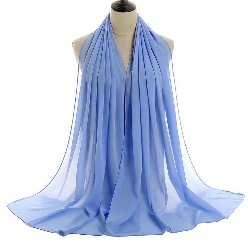 Luxury Pearl Chiffon Hijab | Premium Breathable Long Wrap Scarf