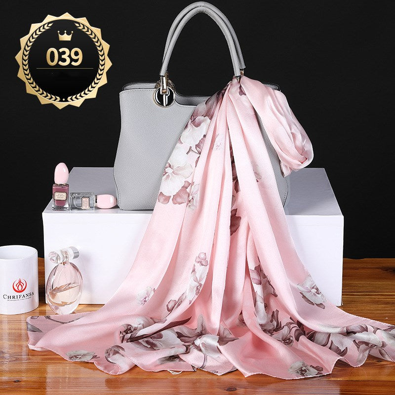 Pure Mulberry Silk Crepe Satin Scarf | Luxury First-Class Long Shawl