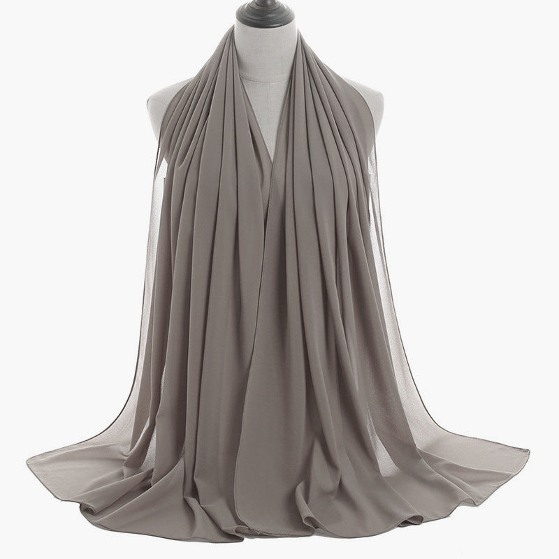 Luxury Pearl Chiffon Hijab | Premium Breathable Long Wrap Scarf