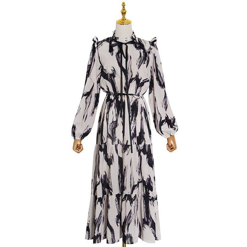 Long Sleeve Printed Maxi Dress