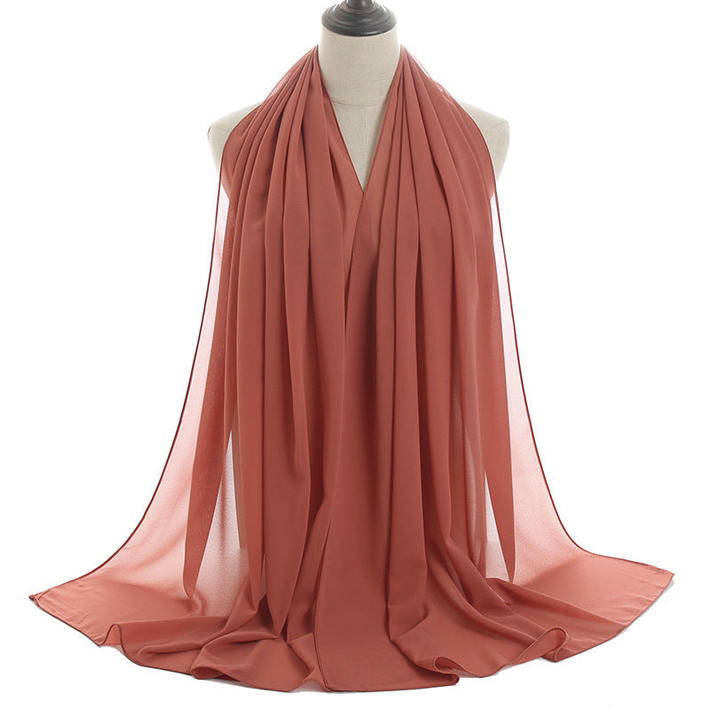Luxury Pearl Chiffon Hijab | Premium Breathable Long Wrap Scarf
