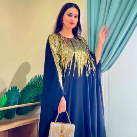 Bright Silk Abaya Dress