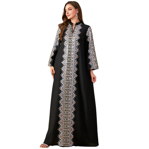 Middle East Embroidery Stitching Abaya