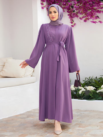 Elegant Beaded Abaya - Without Headscarf