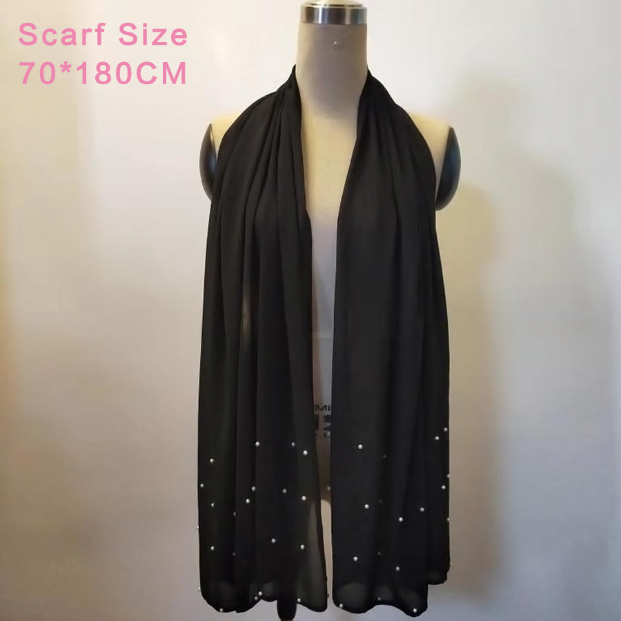 Royal Beaded Velvet-Touch Headscarf | Elegant Autumn Fashion Turban