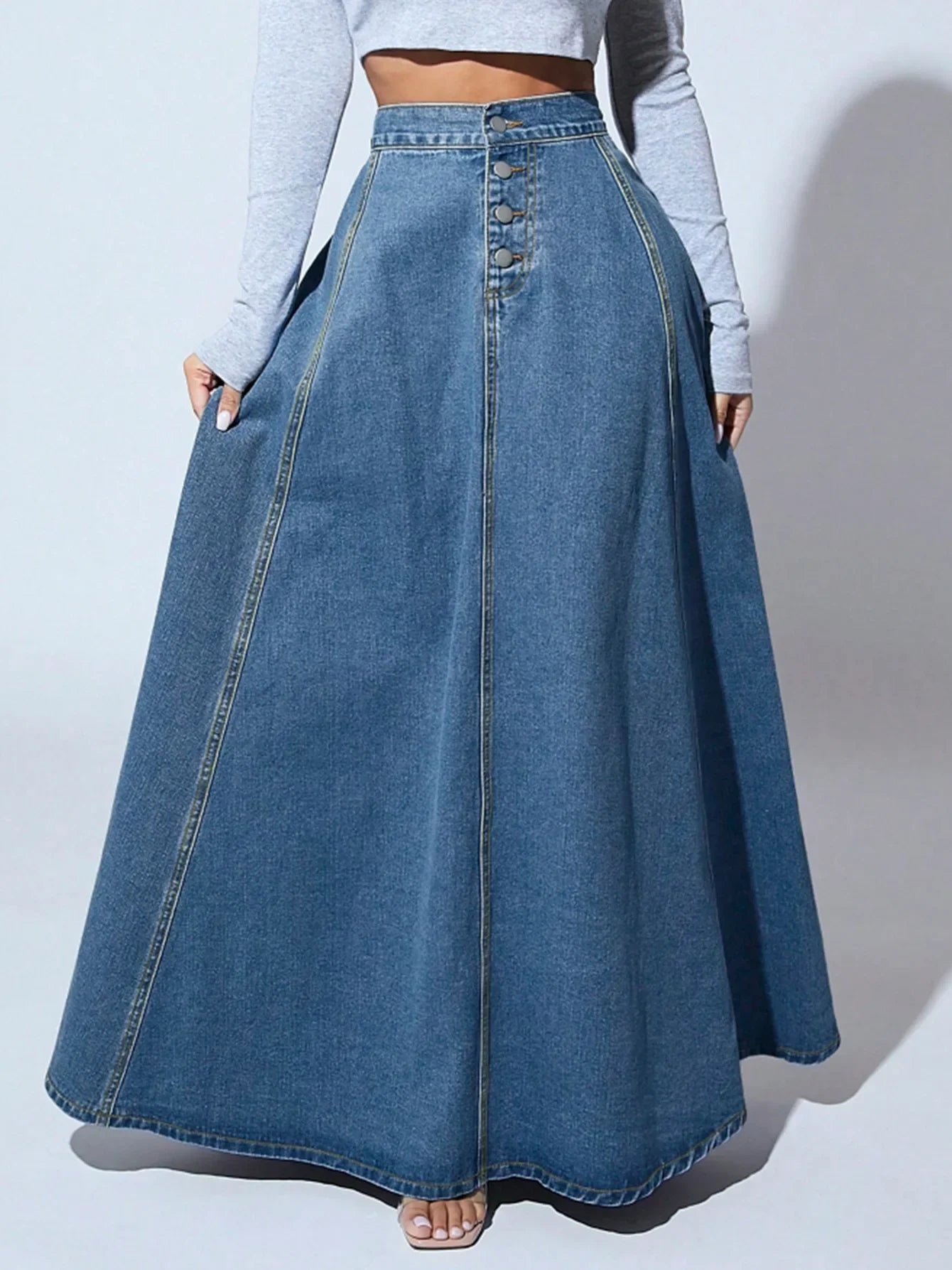 Denim Maxi Skirt