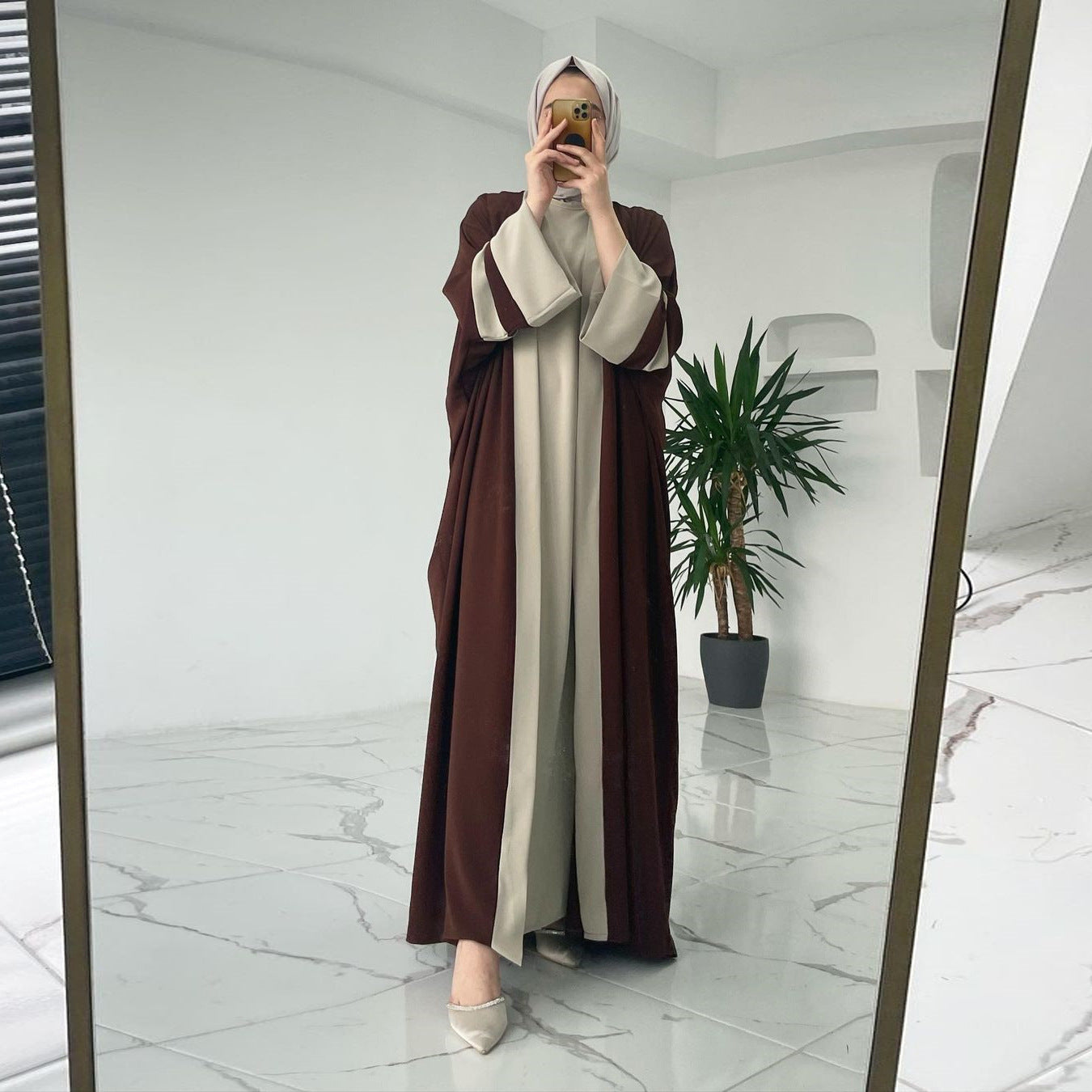Two-Piece Abaya Set: Modern Maxi Dress & Matching Jacket