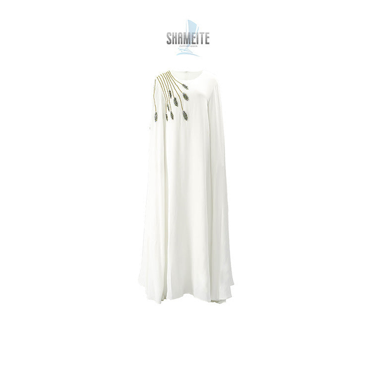 Abaya Embroidered Women's Robe Evening Gown