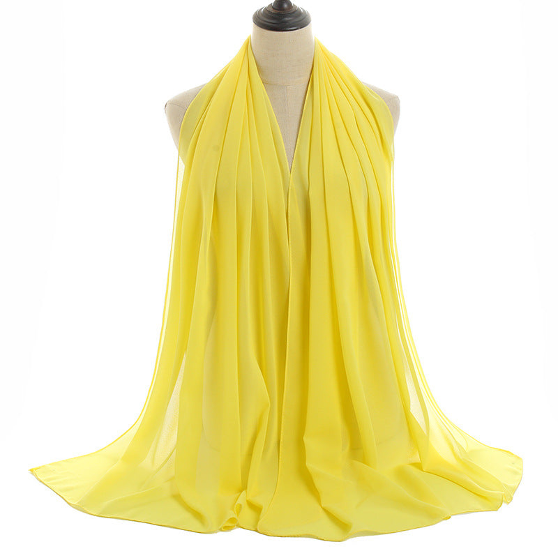 Luxury Pearl Chiffon Hijab | Premium Breathable Long Wrap Scarf