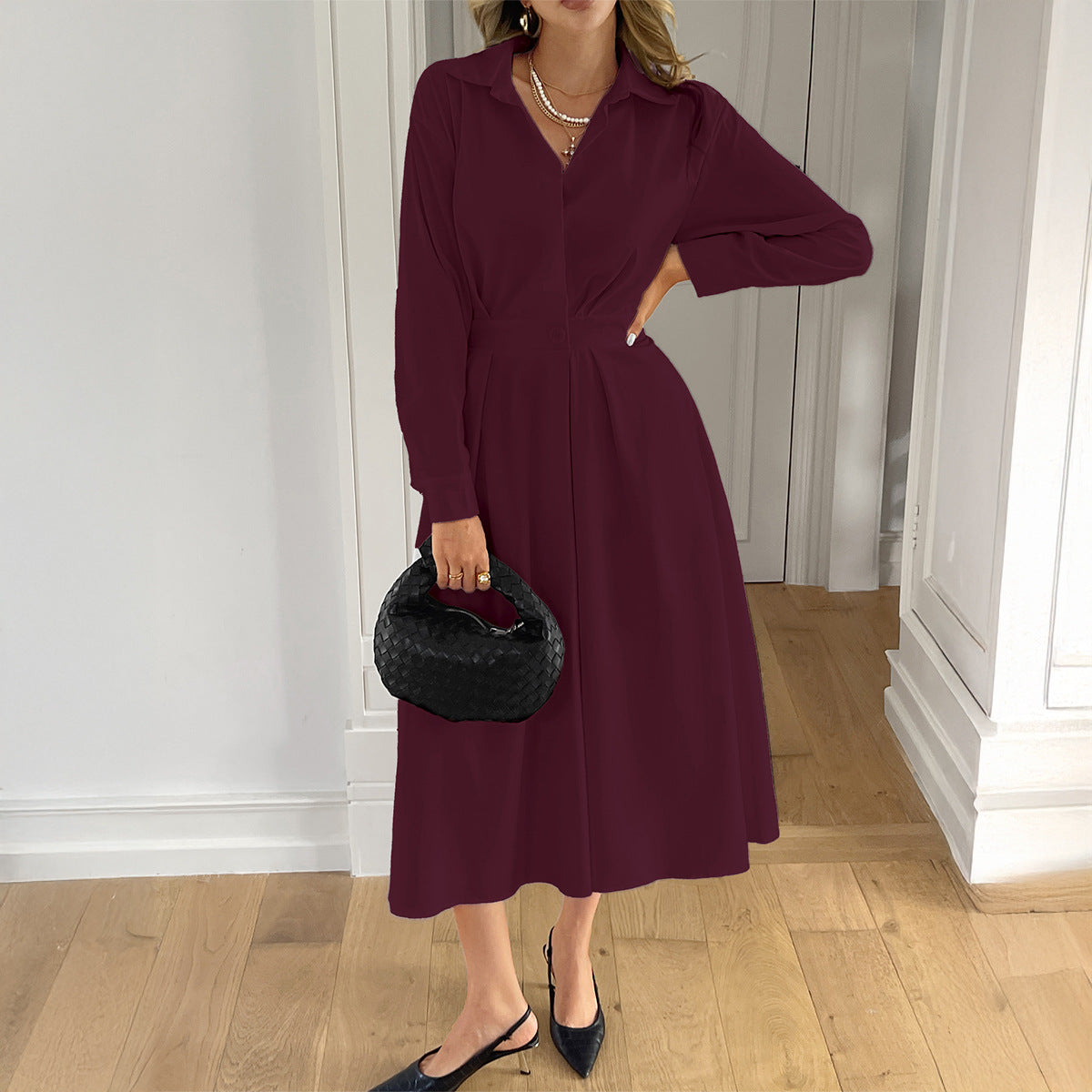 Resort-style Cardigan Long Sleeve Maxi Dress For Women