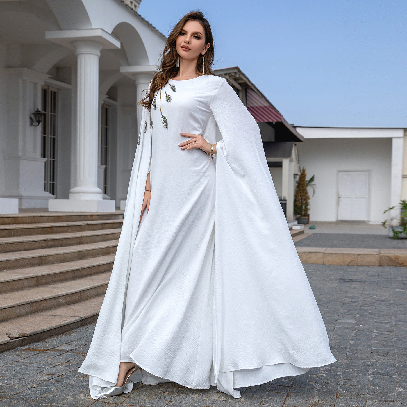 Abaya Embroidered Women's Robe Evening Gown