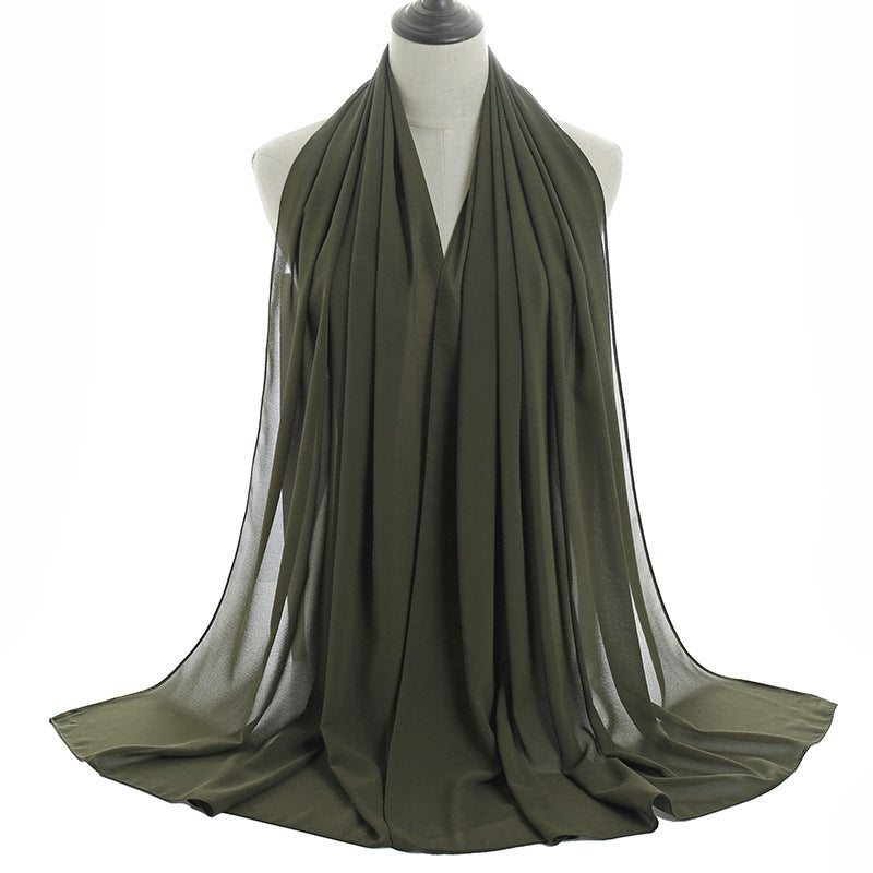 Luxury Pearl Chiffon Hijab | Premium Breathable Long Wrap Scarf