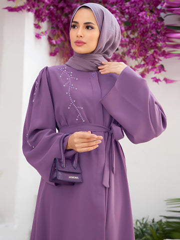 Elegant Beaded Abaya - Without Headscarf