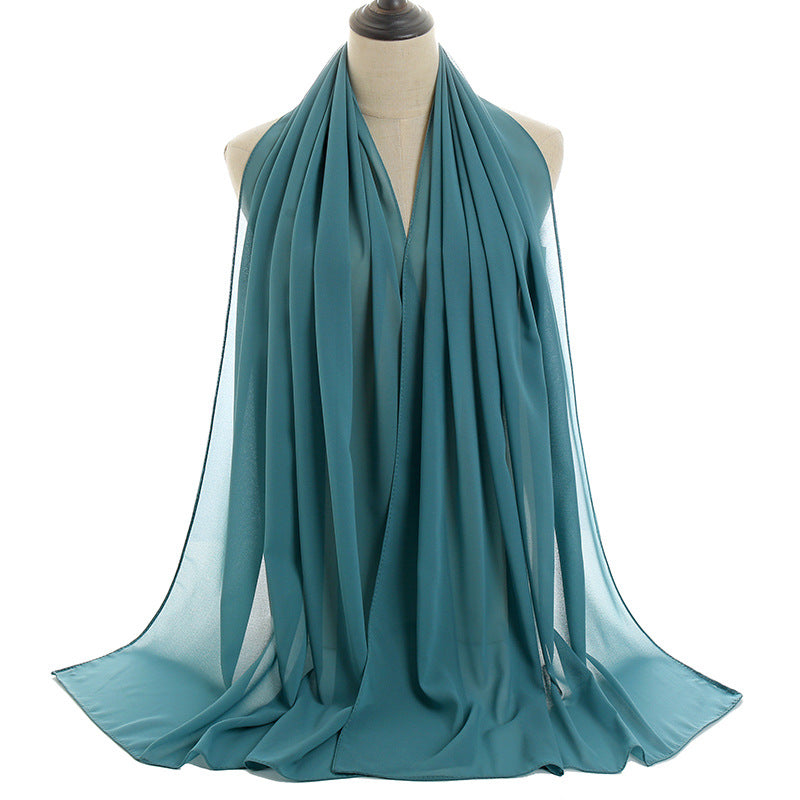 Luxury Pearl Chiffon Hijab | Premium Breathable Long Wrap Scarf