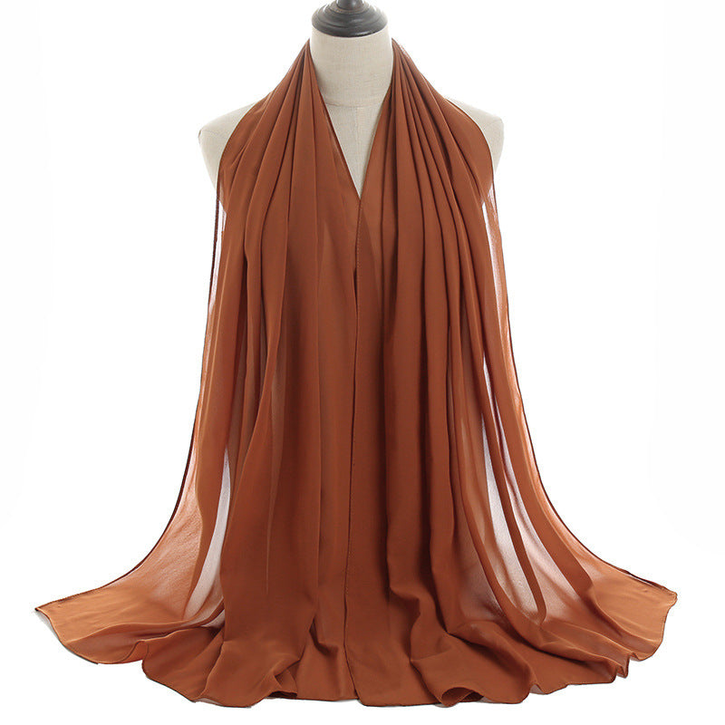 Luxury Pearl Chiffon Hijab | Premium Breathable Long Wrap Scarf
