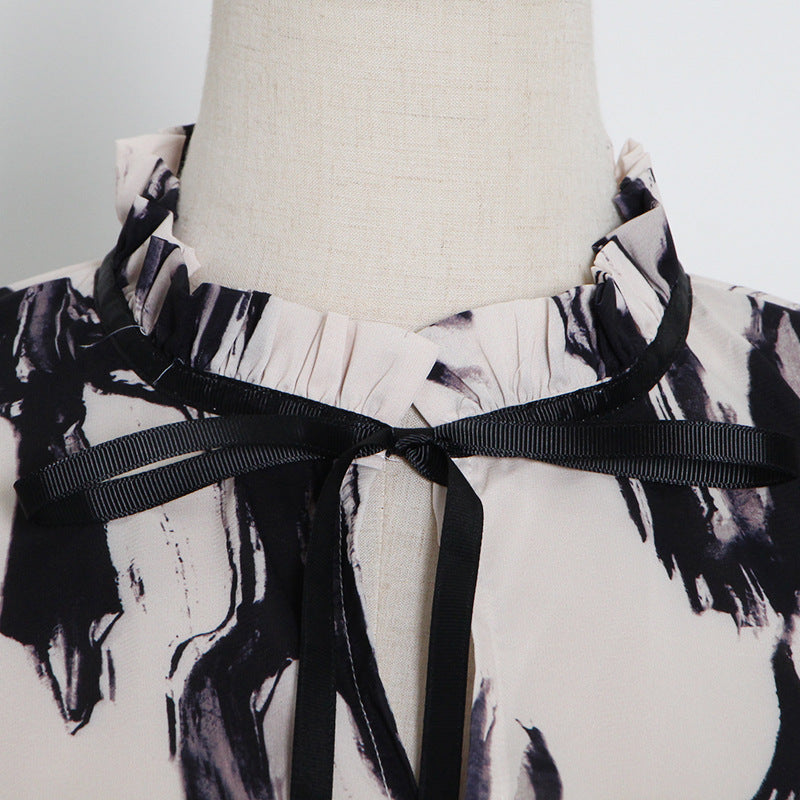 Long Sleeve Printed Maxi Dress