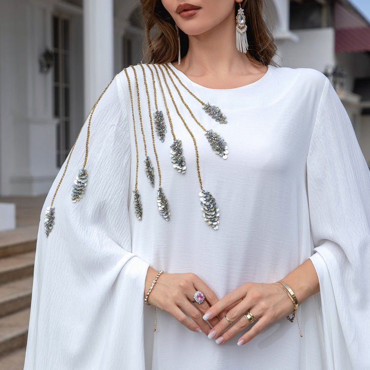 Abaya Embroidered Women's Robe Evening Gown